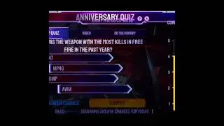 Free Fire Anniversary Quiz Answers 24 August ||garena free fire #short #freefire #JCBGAMER #ff