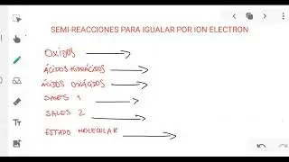COMO PLANTEAR LAS SEMIREACCIONES DE OXIDACION Y REDUCCIÓN EN ION ELECTRON