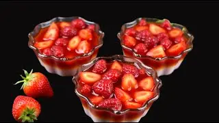 Nur Milch und Erdbeeren🍓! Das k&ouml;stlichste hausgemachte Dessert in 5 Minuten! Kein Backen!