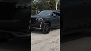 Matte Black Cadillac Escalade on 30&rsquo;s Forgiatos Rollin