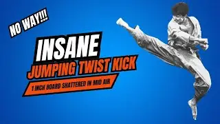 Ross Cameron&rsquo;s INSANE Jumping Twist Kick Break | 1-Inch Board Shattered into 3 Pieces!