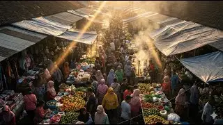 The Chaos & Beauty of Indonesian Traditional Market (4K)