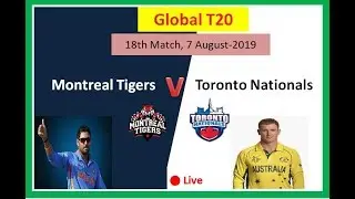 Global T20 live streaming  Montreal Tigers vs Toronto Nationals