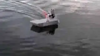 Water test of my Depron RC Airboat