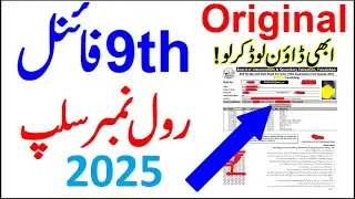 How to download roll no slip 2025 Class 9th, 9 roll no slip 2025, 9th Roll Number Slip 2025 online