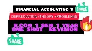Depreciation || straight line, original cost method|| diminishing balance method || B.com  FA 1|| OU