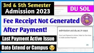 Sol 3rd & 5th Semester Admission Issue 2023 - Your last payment is Active @SOLDEFENCE