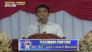JMCIM | Testimony Portion | Bel. Bro. John Lenard Macaldo | May 9, 2021