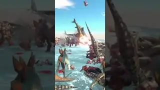 40,000 Year Old Dinosaurs Alien Monsters VS Megalodon Shark Animal Revolt Battle Simulator 200