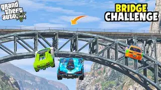 FASTEST SUPERCARS 😱 BRIDGE JUMP CHALLENGE IN GTA 5!