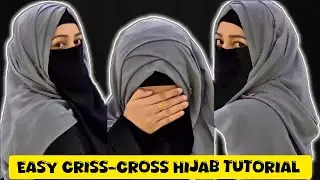 Easy Criss-Cross layered Hijab tutorial #hijabigirl #explore #hijabtutorial #hijabstyle ❤️ 🧕 🎀 