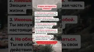 5 ПРАВ, КОТОРЫЕ ТЫ ИМЕЕШЬ! #истина #психология #мудрость