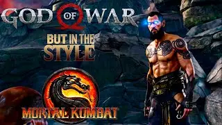 God of War but in the style of Mortal Kombat The Beating of Baldur