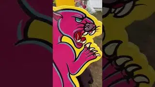 Pink Panther Wood cutout Painting