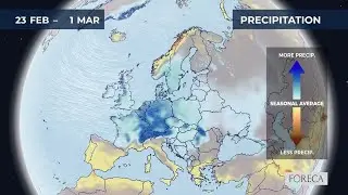 Monthly precipitation forecast for Europe 17/2/2026