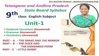 9th Class English Unit-1 (A,B&C)Textual Comprehension ,Grammar, Vocabulary TS & AP SSC