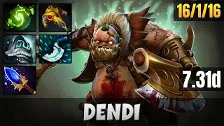 DENDI Pudge MID LANE Gameplay WITH 16 KILLS | Dota 2 Full Game