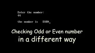 Even Odd Check with C in different way