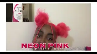 Dying my hair neon pink | bleaching & dying natural hair✨