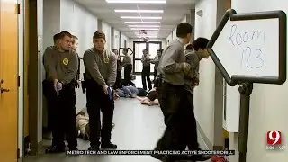 Metro Tech And Law Enforcement Practicing Active Shooter Drill