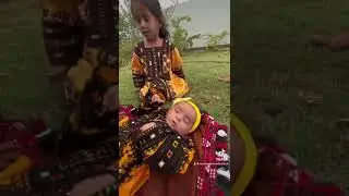 Mahrang Baloch enjoying beautiful weather ☁️ (4 months old)