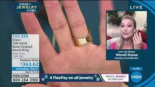 Dieci 10K Gold Bold DiamondCut Angled Band Ring