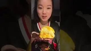 eating the biggest pineapple bun ever