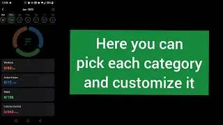 Letsfit app Activity options