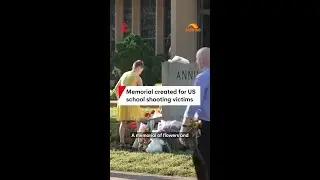 Memorial created for US school shooting victims