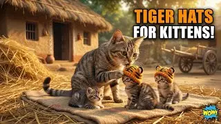 Mama Cat Makes Tiger Hats for Her Kittens 🐯❤️ | Heartwarming Village Farm Story ▶️