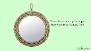 Stonebriar Small Vintage Nautical Round Wall Mirror with Rope Wrapped Trim and Hanging Loop