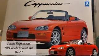 #01 Suzuki Cappuccino | Aoshima 1/24 | Scale Model Building | ASMR | Part 1 of 1 - 開箱與準備、車身凹洞填補 及 打磨