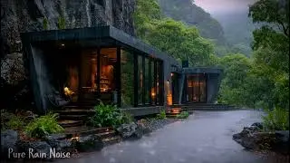 Cinematic Heavy Rain in Luxury Forest Glass House 🌧️ Immersive Rain Ambience