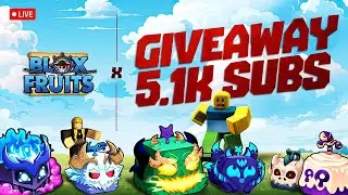 🔴 LIVE! FREE MAMMOTH FRUIT GIVEAWAY! 🎁 Blox Fruits 5.1K Subs Special!