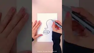 One Line Female Face Drawing #shorts #onelinedrawing