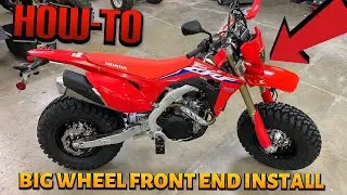 BIG WHEEL HOW-TO Front end Install HONDA CRF450RL   BVC OFFROAD