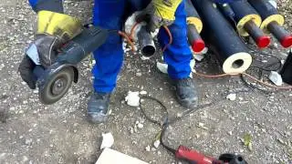 Vorrichter Schwei&szlig;nahtvorbereitung mit dem schleifen einer Fase am Fernw&auml;rmerohr YouTube Channel