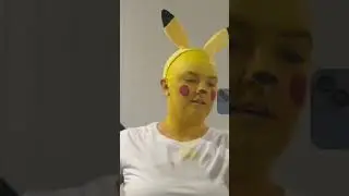 Pikachu makeup tutorial #cosplay #comedy #funnyshorts #coolmakeup #tutorial #editing
