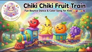 Chiki Chiki Fruit Train 🍎🚂 Viral Bounce Dance Song for Kids | Color Learning Adventure! 😄