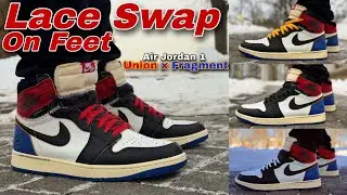 Jordan 1 Union x Fragment - Lace Swap\On Feet 