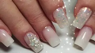 Как сделать ГРАДИЕНТ гелем + блестки | How to do Baby Boomer gel nails