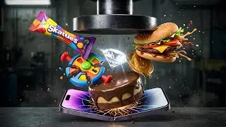 Hydraulic Press Crushing Cake, iPhone, Candy, Burger, Coin & Diamond | Satisfying ASMR Video