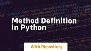 method definition in python