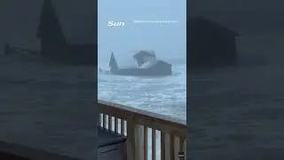 Shocking moment beachfront home crumbles into ocean