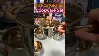 Stainless Steel 16 Pieces Cookware Set | Kitchen Cooking Appliances #shorts #cookware #cooking