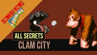 All Secrets of Clam City | 101% Walkthrough | Donkey Kong Country (SNES)