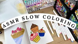 Slow ASMR coloring | relaxing coloring session for relaxation sleep | ASMR marker and paper sounds 