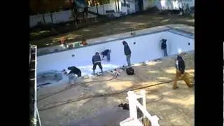 Plaster Installation & Filling in Pool - Inground Pool Construction | Town & Country Pools