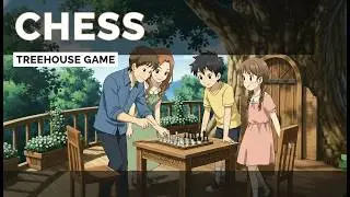 Playing Chess in a Treehouse Ghibli-Style Video 🌳♟️  Calm Strategy in Nature Ghibli Style Video