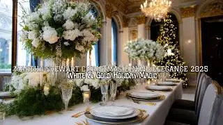 Martha Stewart Christmas Dining Elegance 2025  White & Gold Table D&eacute;cor with Timeless Luxury Style
